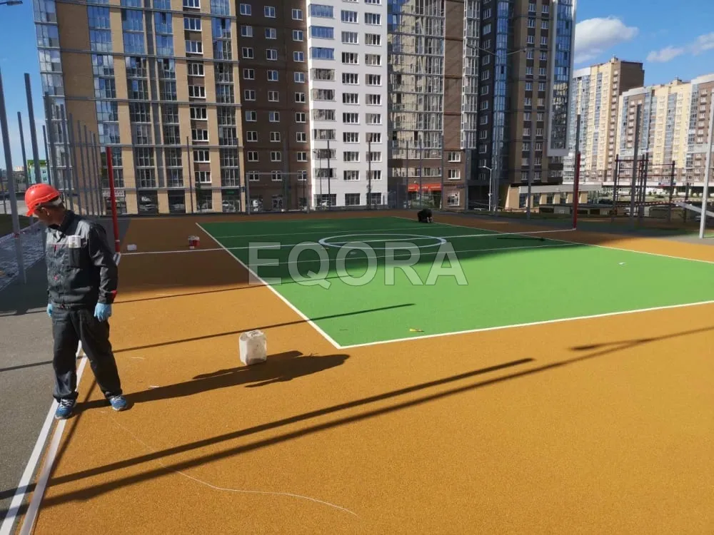 Из чего состоит бесшовное резиновое покрытие в Мокроусовом?